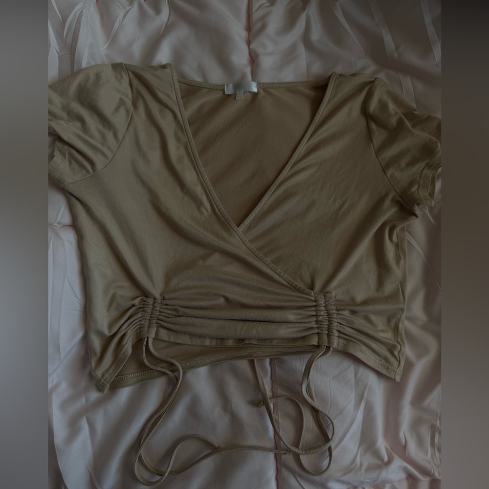 Tan Wrap Crop Top